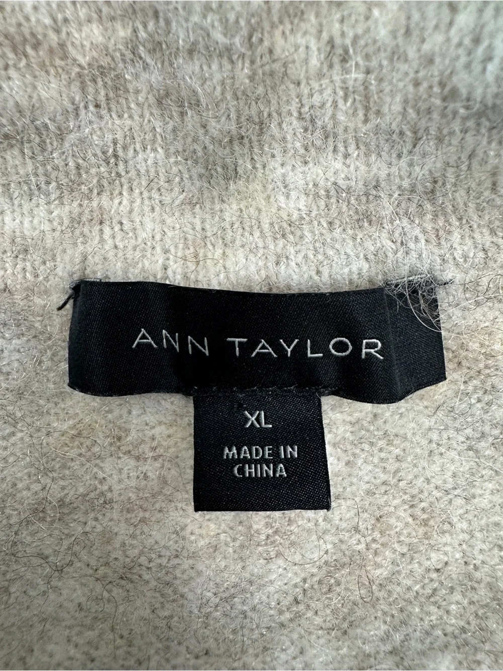 Ann Taylor cream heathered knit wool alpaca cowl neck pullover sweater Size XL